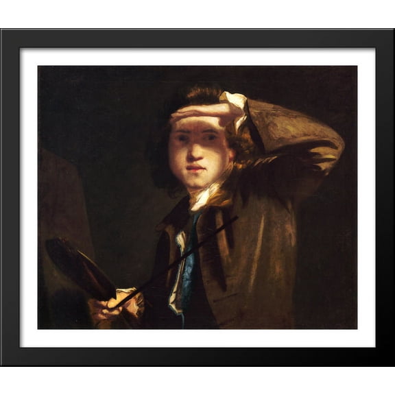 Self-Portrait 34x28 Large Black Wood Framed Print Art by Joshua Reynolds
