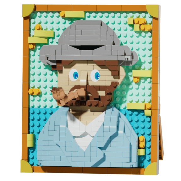 Self-Portrait Art Frame Building Sets, Painting-Inspired Brick Art Frame, 400 Pieces, Building Block Display