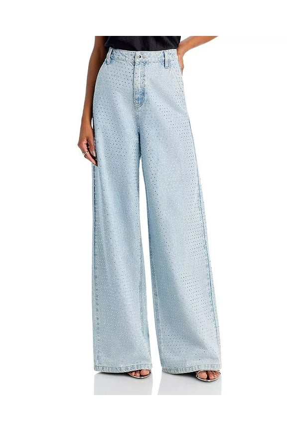 Self-Portrait BLUE Women's Rhinestone Jeans, US 32