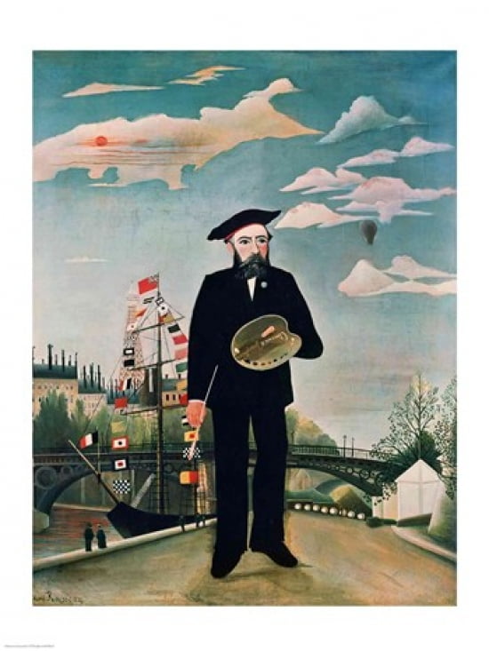 Self Portrait Canvas Art - Henri Rousseau (18 x 24)