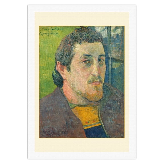 Self-Portrait - Dedicated to French Artist Eugène Carrière - From an Original Color Painting by Paul Gauguin c.1888 - Fine Art Rolled Canvas Print 27in x 40in