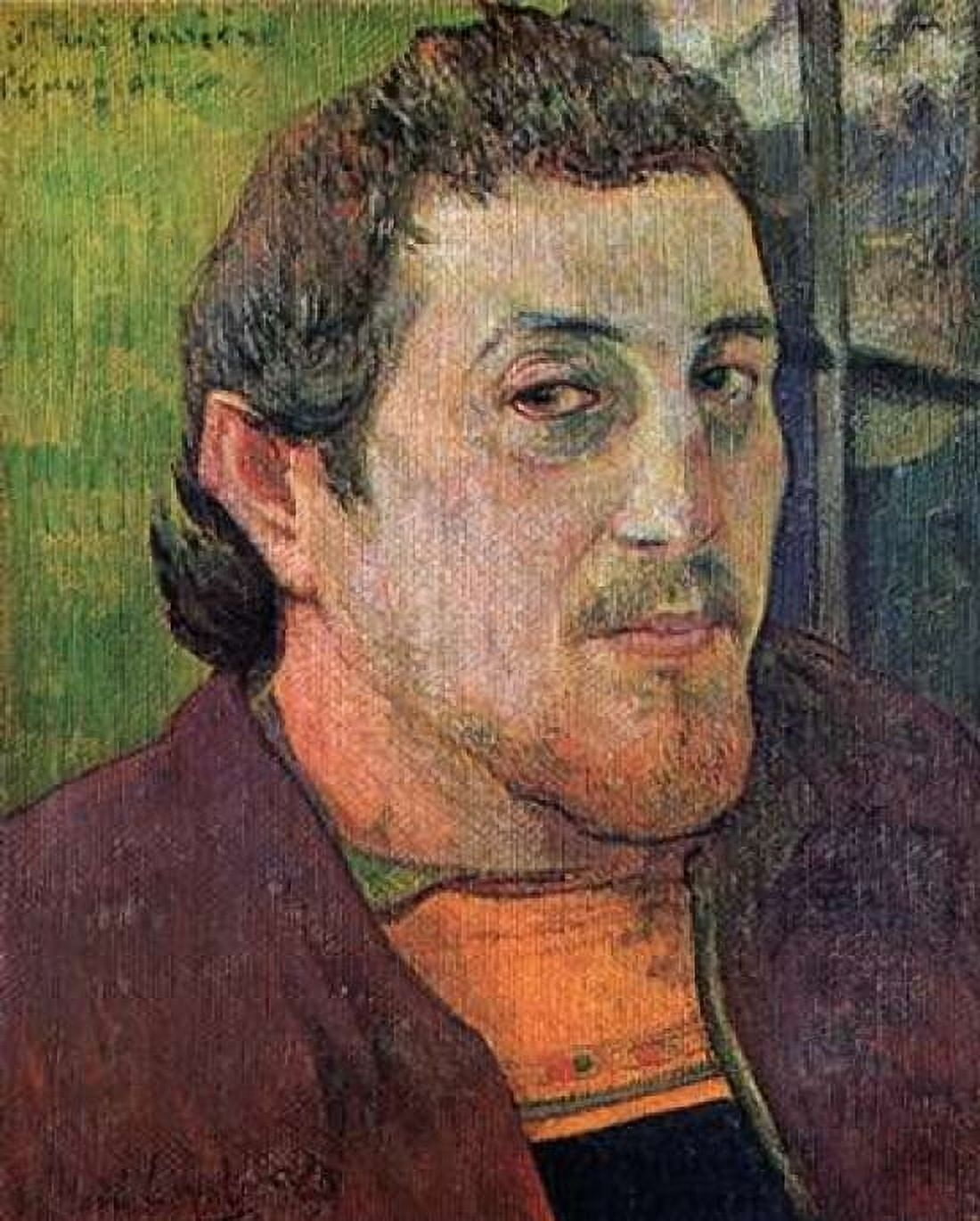 Self Portrait Dedicated To Eugene Carriere Canvas Art - Paul Gauguin (22 x 28)