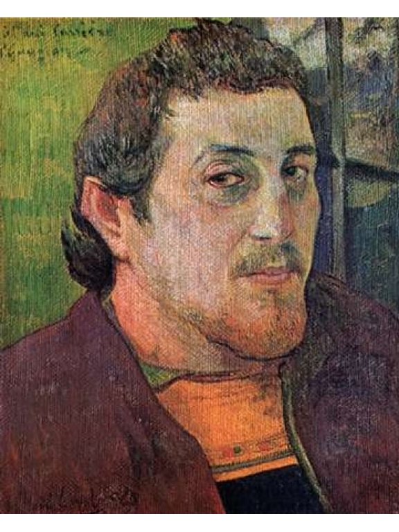 Self Portrait Dedicated To Eugene Carriere Canvas Art - Paul Gauguin (22 x 28)