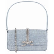Self-Portrait Denim Shoulder Bag, Blue