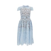 Self-Portrait Floral Lace Midi Dress With Refined Collar And Detachable Belt Women's