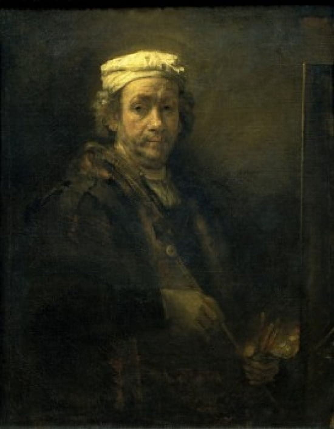 Self Portrait in Front of an Easel 1660 Rembrandt Harmensz van Rijn (1606-1669Dutch) Muse du Louvre Paris Canvas Art - Rembrandt Harmensz van Rijn (24 x 36)