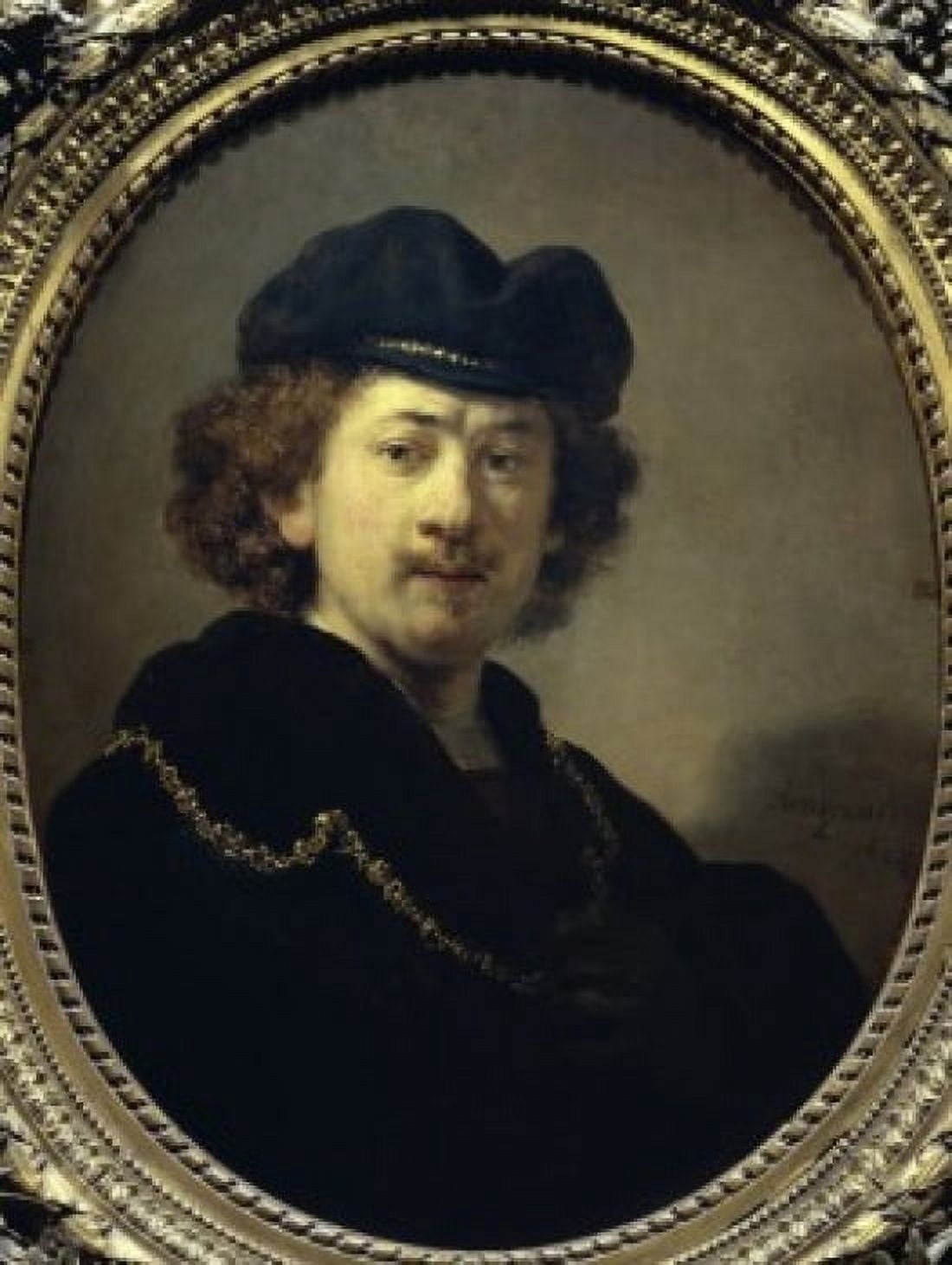 Self Portrait with a Gold Chain 1633 Rembrandt Harmensz van Rijn (1606-1669Dutch) Musee du Louvre Paris Canvas Art - Rembrandt Harmensz van Rijn (24 x 36)