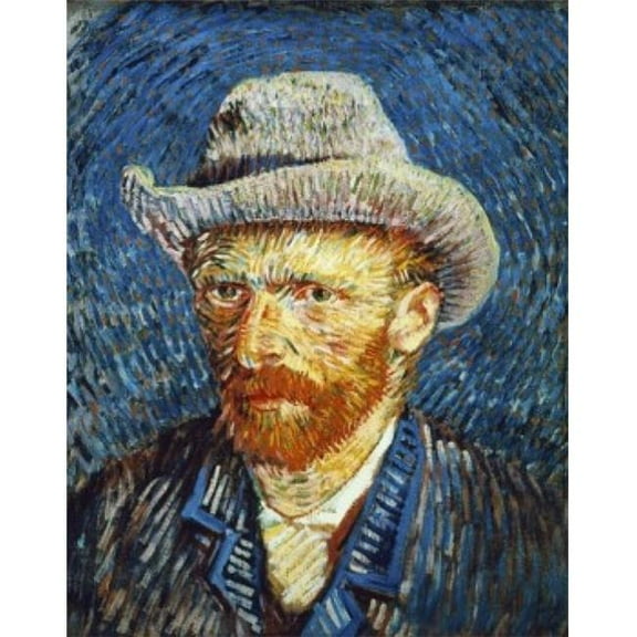 Self Portrait in Grey Felt Hat 1887 Vincent Van Gogh, 1853-1890 Dutch Oil On Canvas Van Gogh Museum Amsterdam Netherlands Poster Print, 24 x 36 - Large
