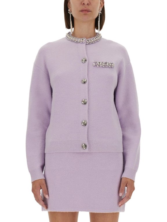 Self-Portrait Knitted Cardigan With Crystals (Women's)