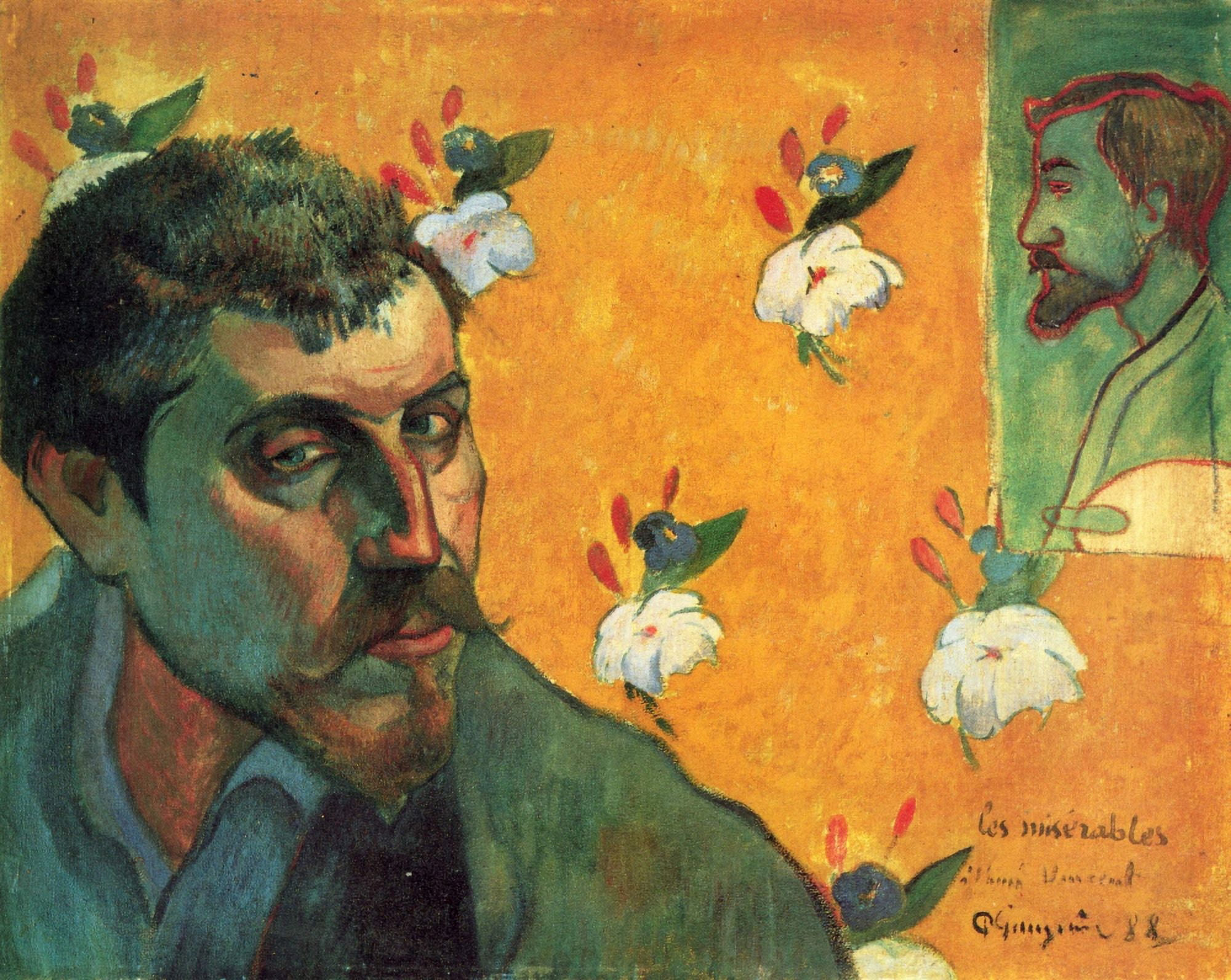 Self-Portrait Mizerabilii 1888 Canvas Art - P Gauguin (18 x 24)