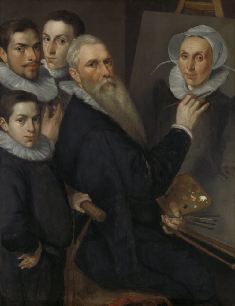 Self Portrait Of The Painter And His Family Canvas Art - (24 x 36)