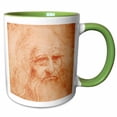 thumbnail image 1 of 3drose, Self Portrait Red Chalk by Leonardo Da Vinci 1519, 15oz Two-tone Green Mug, 1 of 6