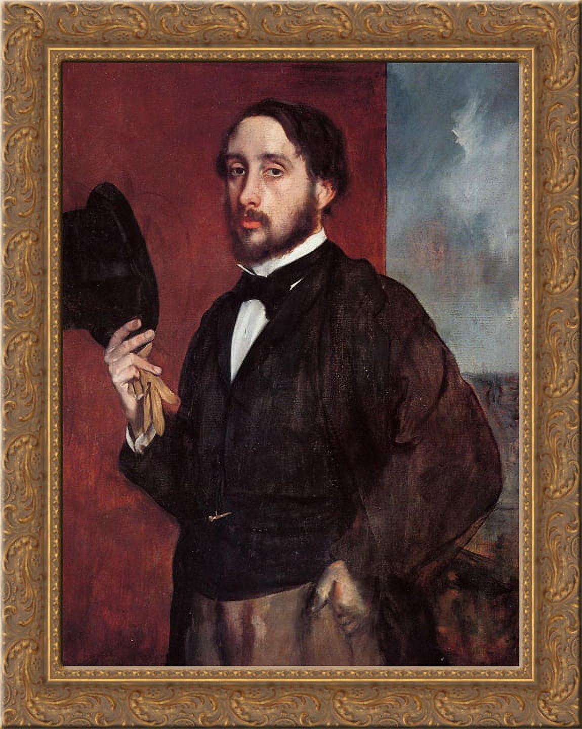 Self Portrait Saluting 24x20 Gold Ornate Wood Framed Canvas Art by ...