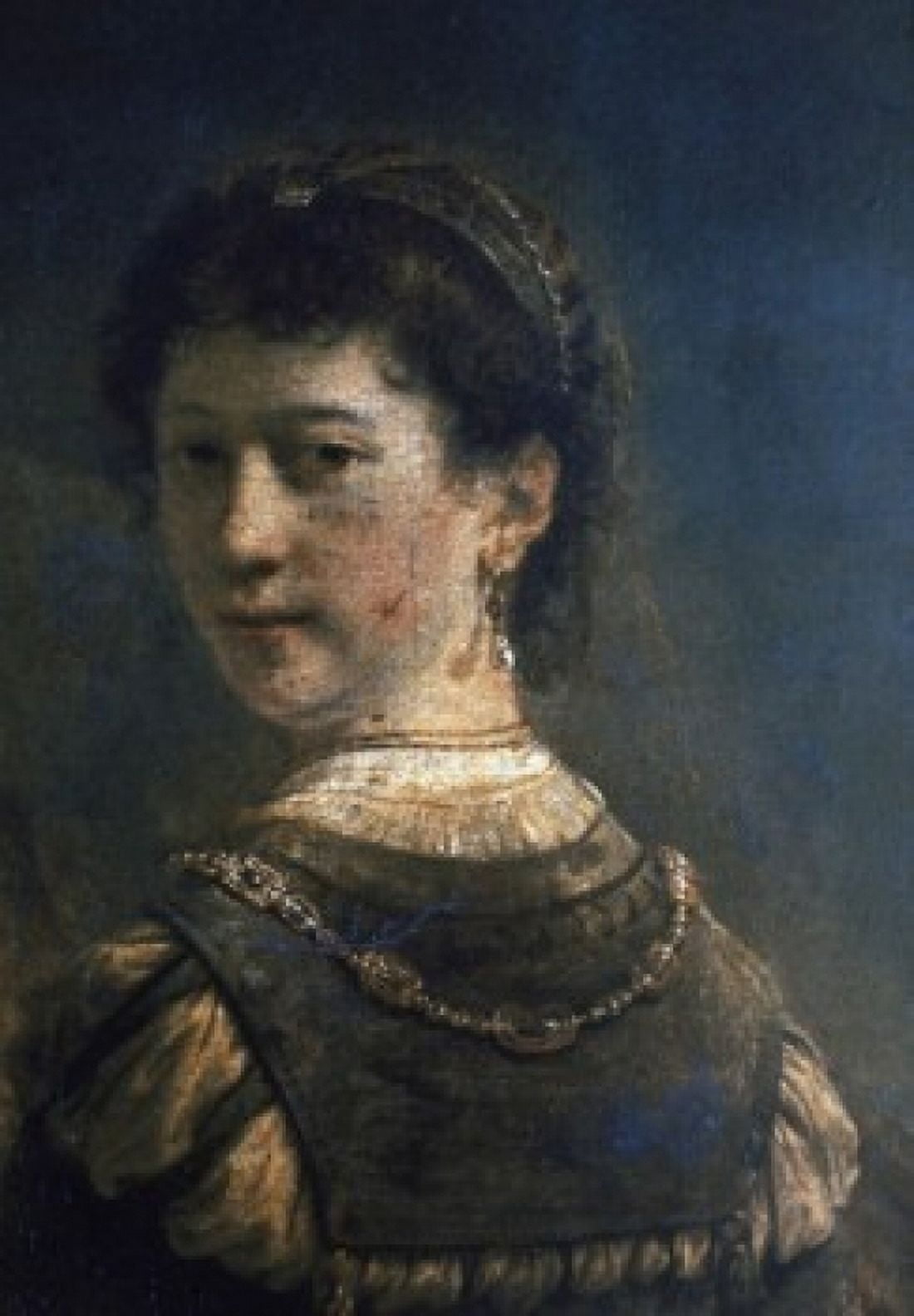 Self-Portrait With Saskia - Detail Rembrandt Van Rijn 1606-1669 Dutch Staatliche Kunstsammlungen Dresden Germany Canvas Art - Rembrandt Van Rijn (24 x 36)