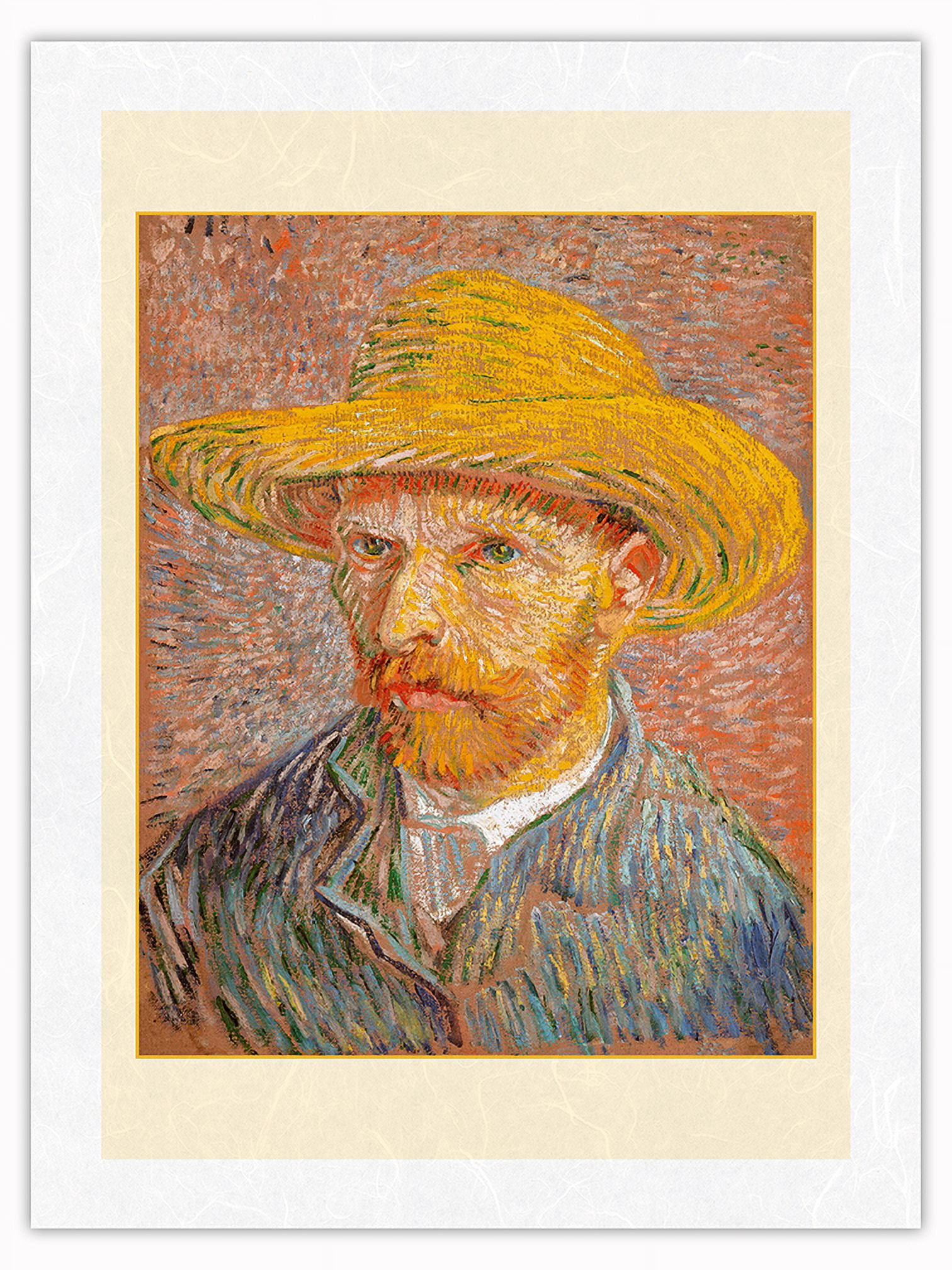 Self-Portrait with a Straw Hat - From an Original Color Painting by ...