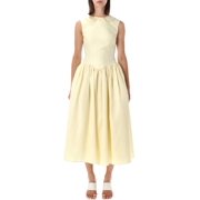 Self-Portrait Taffeta Collared Midi Dress Womens