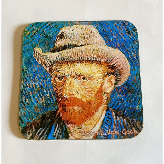 Self Portrait Vincent Van Gogh Painting Glass Coaster