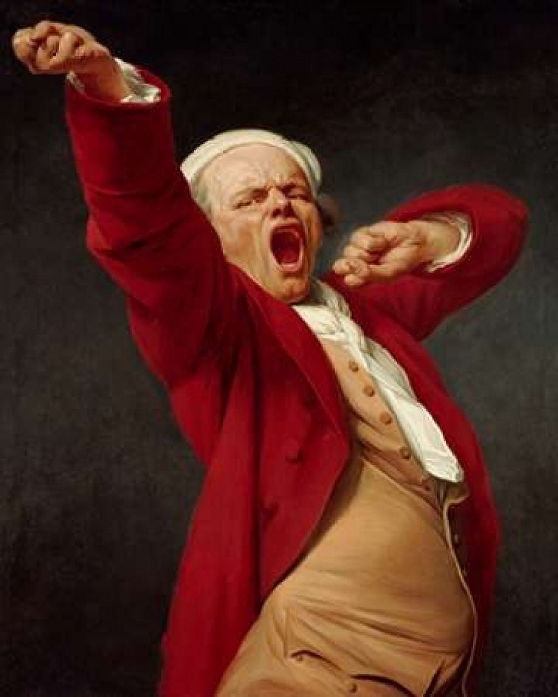 Self-Portrait Yawning Canvas Art - Joseph Ducreux (24 x 30)