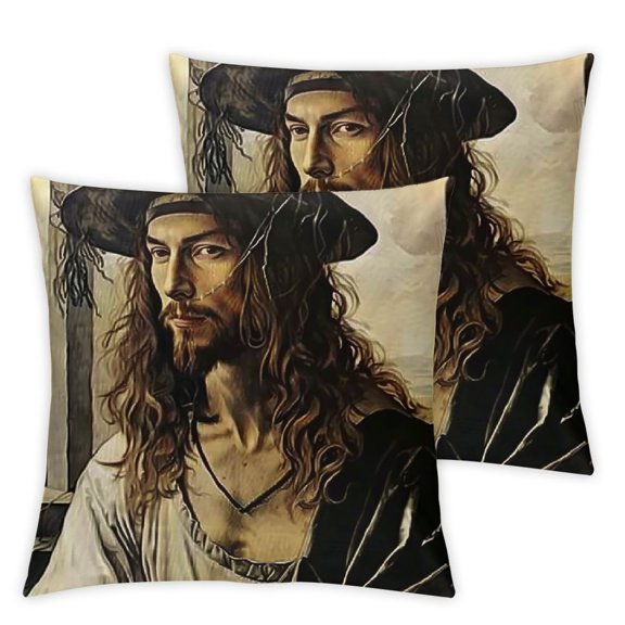 Self-Portrait by Albrecht Durer Pillow Case,,White