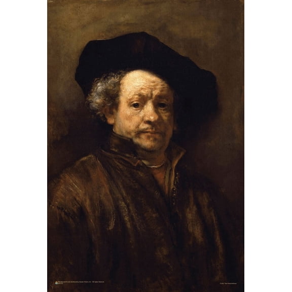 Self Portrait by Rembrandt Harmenszoon van Rijn Mini Poster 12.5" x 18.5" Laminated
