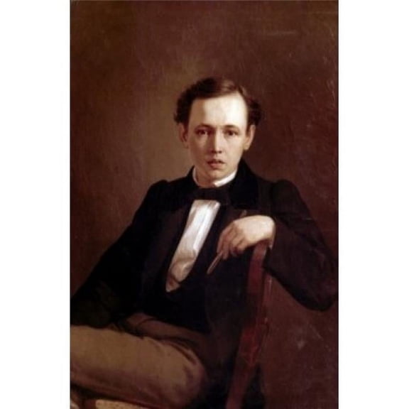 Self-Portrait by Vasili Grigorevich Perov Oil on Canvas 1851 1834-1882 Ukraine Kiev the Museum of Russian Art - 18 x 24 in.