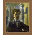 thumbnail image 1 of Self-Portrait in Front of the Stove 24x20 Gold Ornate Wood Framed Canvas Art by Richard Gerstl, 1 of 2
