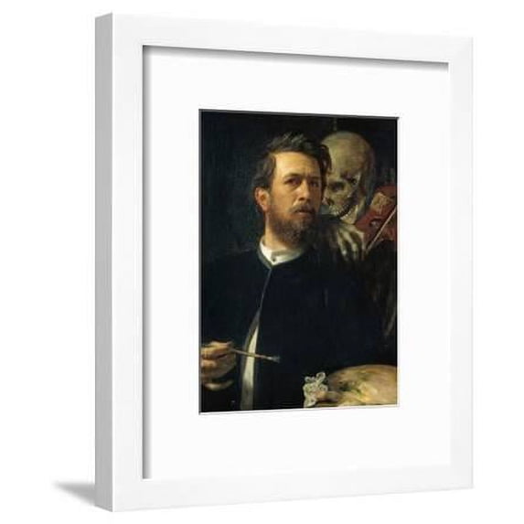 Self-Portrait with Death Playing the Fiddle, 1872, Figurative Framed Art Print Wall Art by Arnold B?cklin Sold by Art.Com