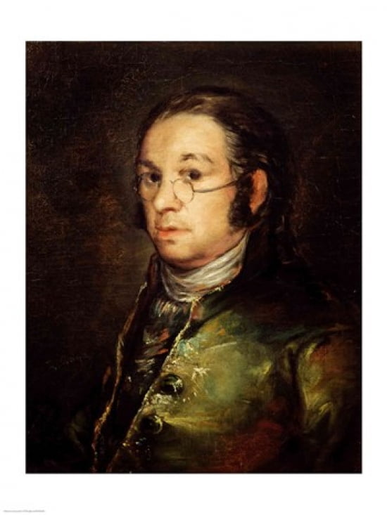 Self Portrait with Glasses Canvas Art - Francisco De Goya (18 x 24)