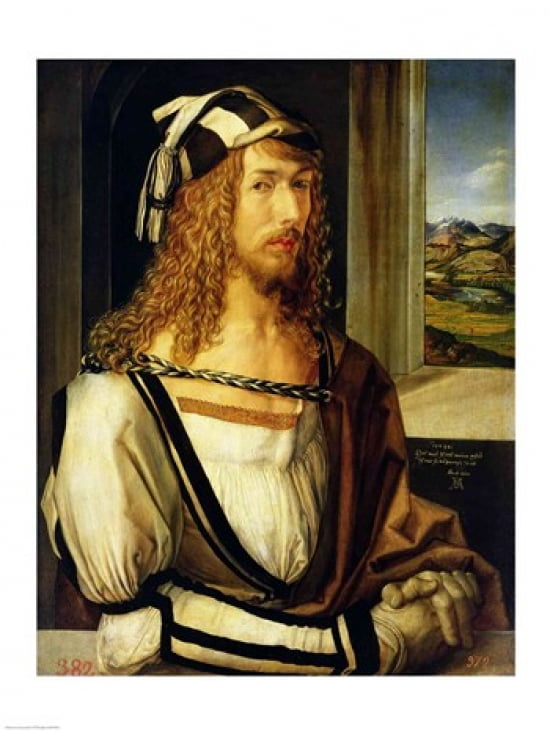 Self Portrait with Gloves 1498 Canvas Art - Albrecht Durer (18 x 24)