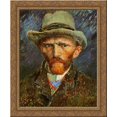 thumbnail image 1 of Self Portrait with a Grey Felt Hat 24x20 Gold Ornate Wood Framed Canvas Art by Vincent van Gogh, 1 of 2