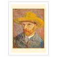 thumbnail image 1 of Self-Portrait with a Straw Hat - From an Original Color Painting by Vincent Van Gogh c.1887 - Fine Art Matte Paper Print (Unframed) 24x32in, 1 of 4