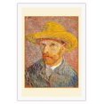 thumbnail image 1 of Self-Portrait with a Straw Hat - From an Original Color Painting by Vincent Van Gogh c.1887 - Fine Art Rolled Canvas Print 27in x 40in, 1 of 4