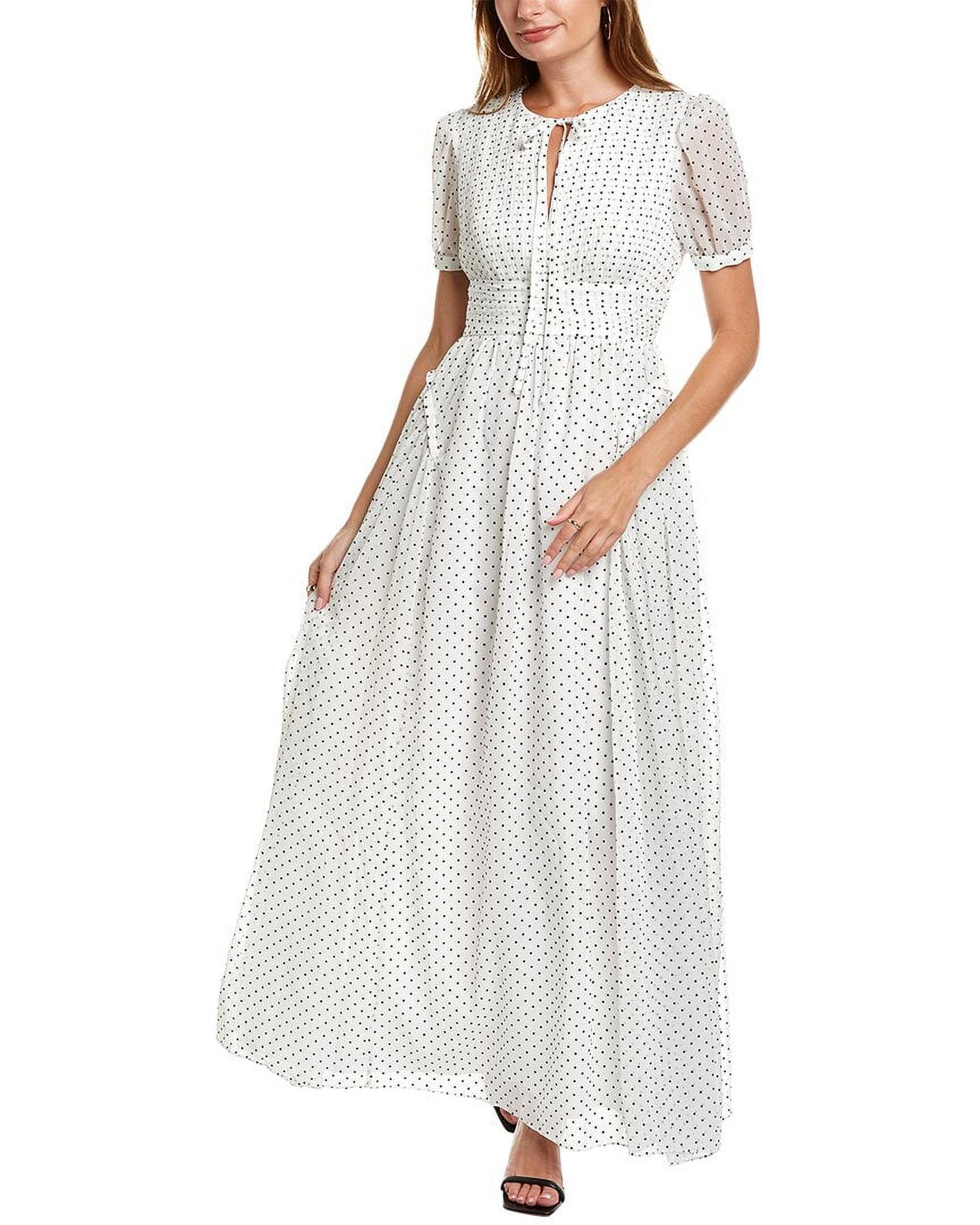 Self Portrait womens Self-Portrait Polka Dot Maxi Dress, UK 4/US 0, White -  Walmart.com