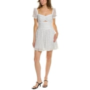 Self Portrait womens Self-Portrait Polka Dot Mini Dress, UK 8/US 4, White