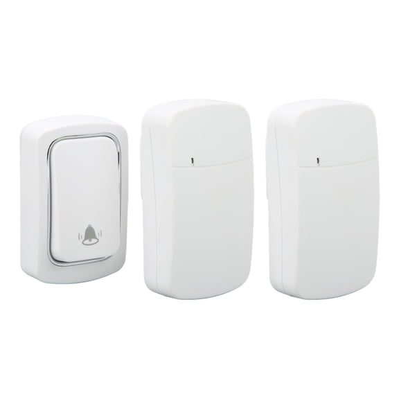 Self-Powered Wireless Doorbell Set Battery-Free Cordless Door Bell with 2 Receivers, Featuring 38 Adjustable Ringtones & 492 Ft / 150 m Transmission Range, Waterproof Chime Kit