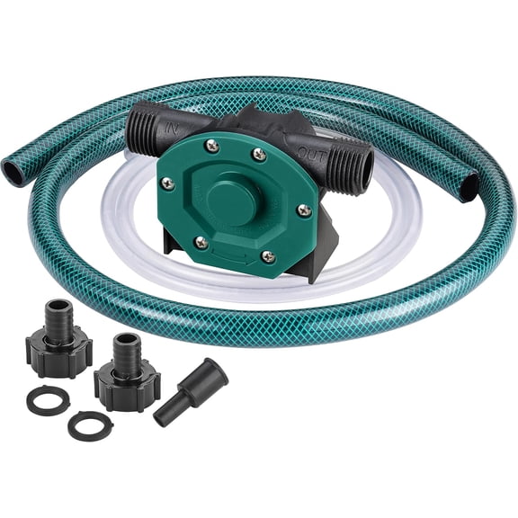 Self-Priming Mini Hand Water Transfer Drill Pump Kit with Water Hose & Oil Hose for Water Oil Fluid Transfer