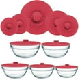 thumbnail image 1 of Self Priming Silicone Bowl Covers, Silica Pot Lids, Microwave and Refrigerator Safe, Easy Cleaning Kitchen Food Covers, for Meal Prep and Leftovers, Set of 5, Red, by FAJHHA, 1 of 7