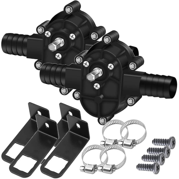 Self-Priming Transfer Pump, Portable Hand Drill Pump Water Transfer Pump, Household Electric Well Hand Pump Electric Drill Pump for Water Gasoline Oil Diesels Fluid (2 Pack)