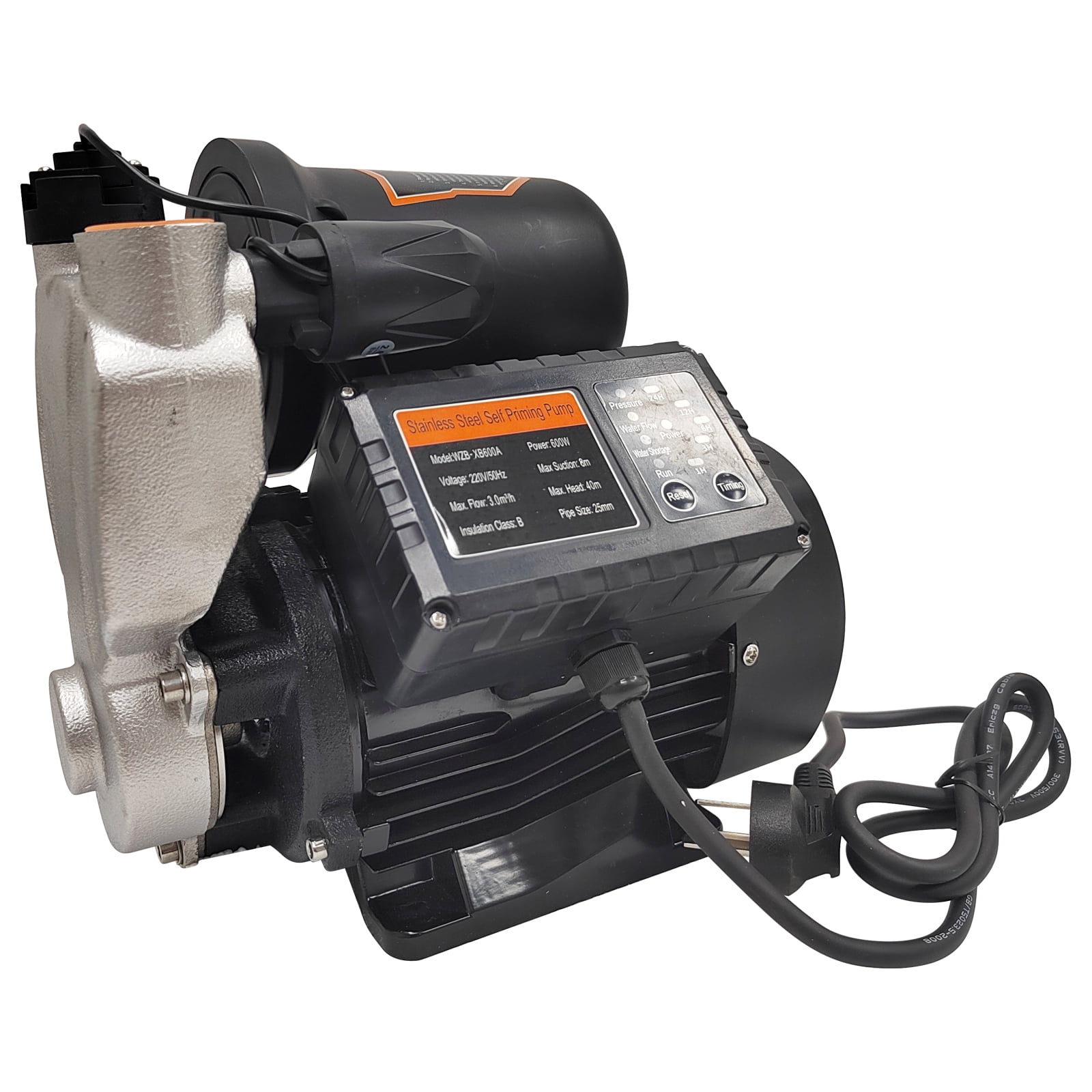 Self Priming Water Pressure Booster Pump Automatic Hot Cold Water Pressurization Pump with Intelligent Control 220V 3.0m³/h Max