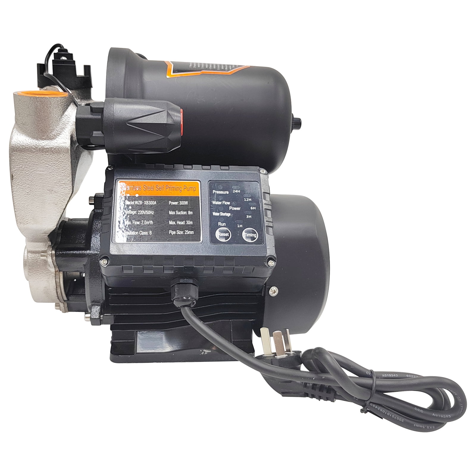 Self Priming Water Pressure Booster Pump Intelligent Control Shower Booster Pump 2.0m³/h 220V