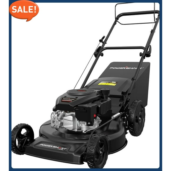Self Propelled Gas Lawn Mower, 22 in. 170cc OHV Engine 3-in-1 Rear Wheel Drive, High Wheels, 6-Position Height Adjustment, Black