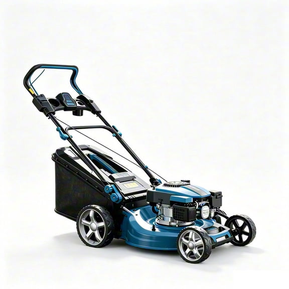 Self-Propelled Lawnmower has a 21-inch cutting width, 2800RPM, a 210cc 4-stroke engine, and adjustable mowing height. It is suitable for both backyard and farm lawn mowing.
