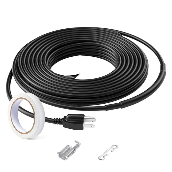 Self-Regulating Heat Tape for Pipes, 12ft 5W/ft Roof&Gutter De-icing Cable for Freeze Protection