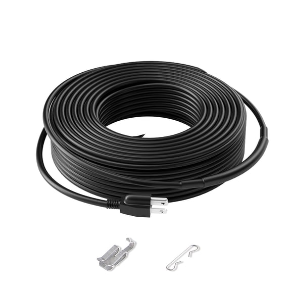 Self-Regulating Pipe Heating Cable, 120FT 5W/FT Heat Tape for Pipes, Roof Snow Melting De-icing, Gutter and Pipe Freeze Protection