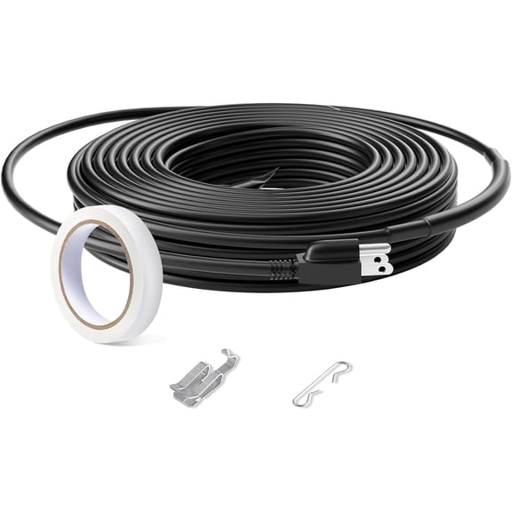 Self-Regulating Pipe Heating Cable, 24FT 5W/FT Heat Tape for Pipes, Roof Snow Melting De-icing, Gutter and Pipe Freeze Protection