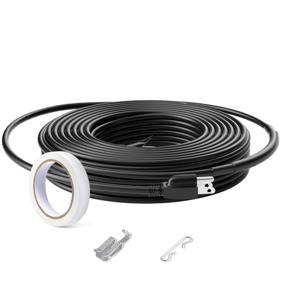 Self Regulating Pipe Heating Cable 30FT 5W per FT Heat Tape for Roof Snow Melting Gutter and Pipe Freeze Protection