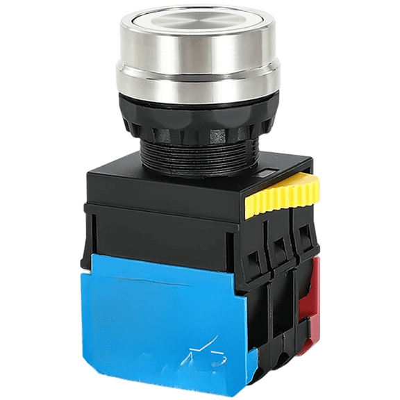Self Resetting Push Button Switch 22Mm With Silver Contacts IP65 Waterproof 10A Red Self-Locking Reset Mechanism For Industrial Control Panels Harsh Environments(J)