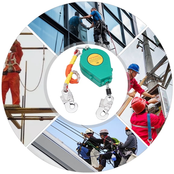 Self Retracting Lifeline 23FT 330lbs, Fall Arrest Safety Device with Dual Disc Braking System & Alloy Steel Hook, Retractable Fall Protection Lanyard for Construction Roofing Climbing