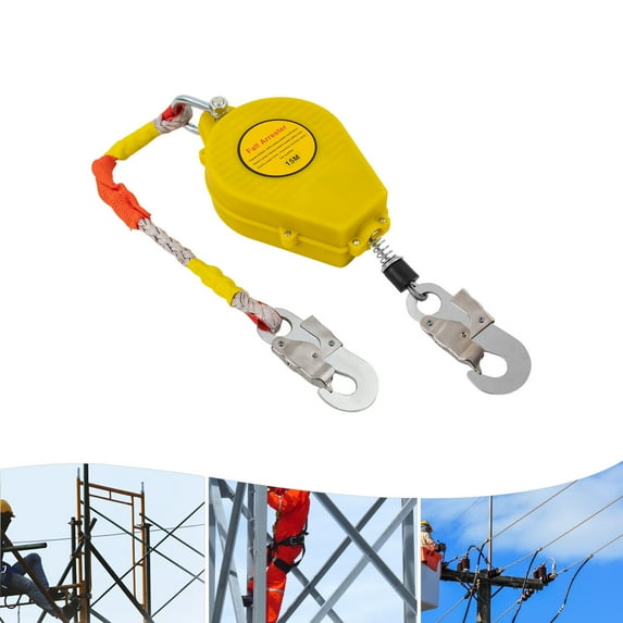 Self-Retracting Lifeline Lanyard Fall Arrester Protection+Hook Rope 330lbs 49ft