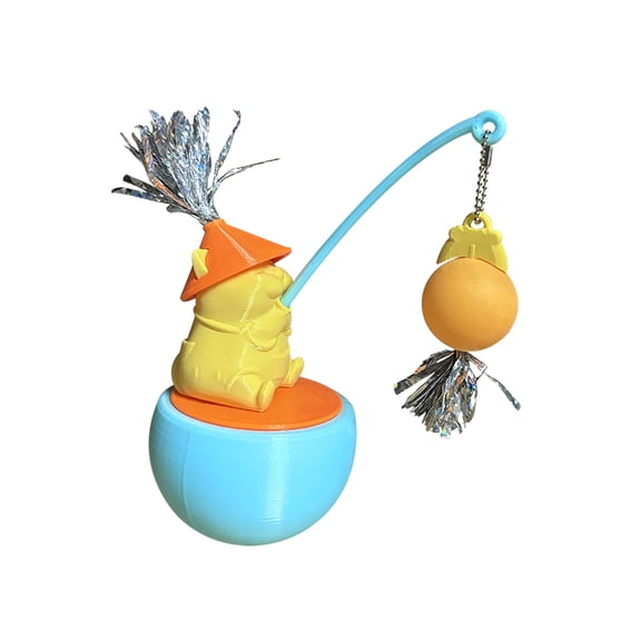Self Righting Cat Toy With Feather Bell Rolling Ball Interactive Teaser For Indoor Cats Hunting Instinct Play Plastic